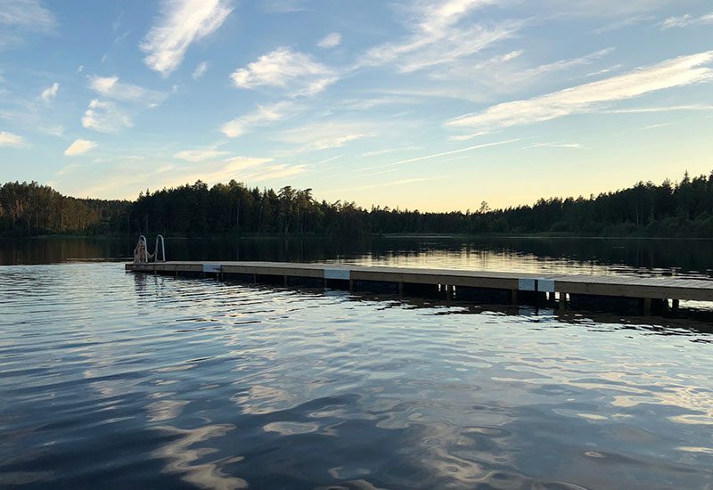 The swimming area at a nearby lake